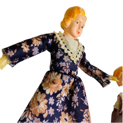 Vintage Caco Caho Doll Miniature Mom and Son 5" 3" Bendy Germany