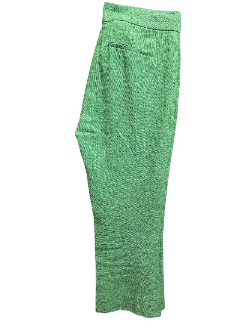 Size 4 J.Crew Hayden Womens Green Crop Pants Linen Blend