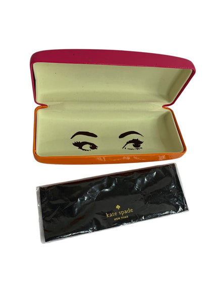 Kate Spade Clamshell Eyeglass Case and Cleaning Cloth Orange Pink