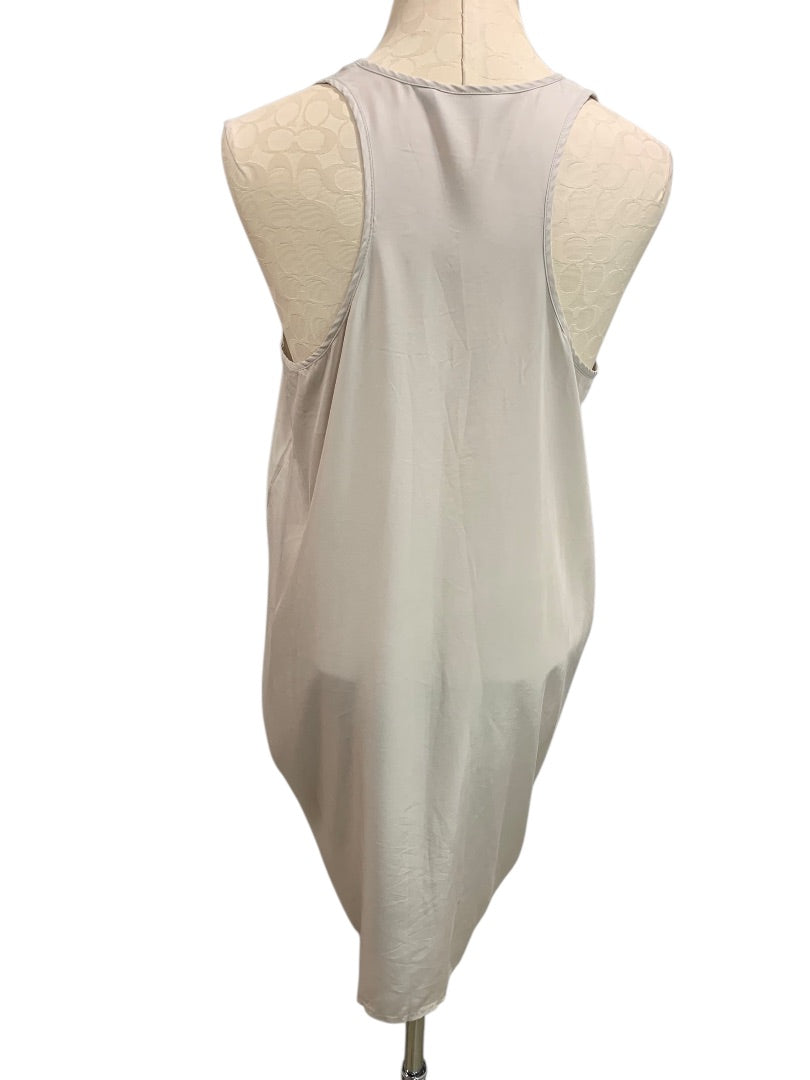 Small Hatch Draped Scoop Neck Dress Tan Sleeveless