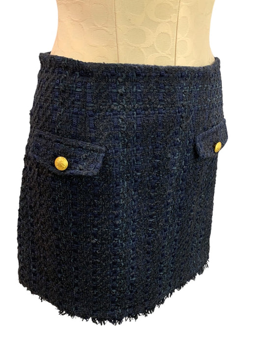 Size 6 Express Navy Blue Tweed Skirt Business Lined