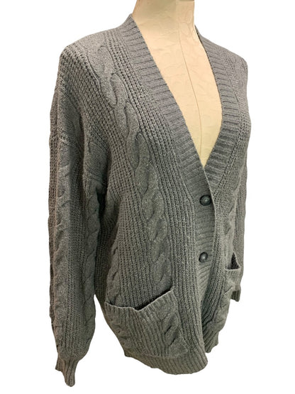 XS American Eagle Womens Cable Knit Cardigan Sweater Grandpa Pockets