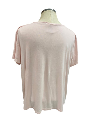 Large Serra Womens Pink 2 Piece Cooling Pajamas Shorts Tshirt Pockets