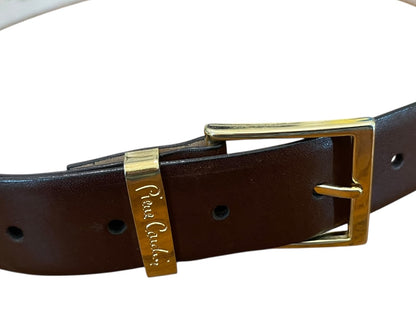 Size 36 Pierre Cardin Brown Soft Touch Cowhide Belt 1.2" width