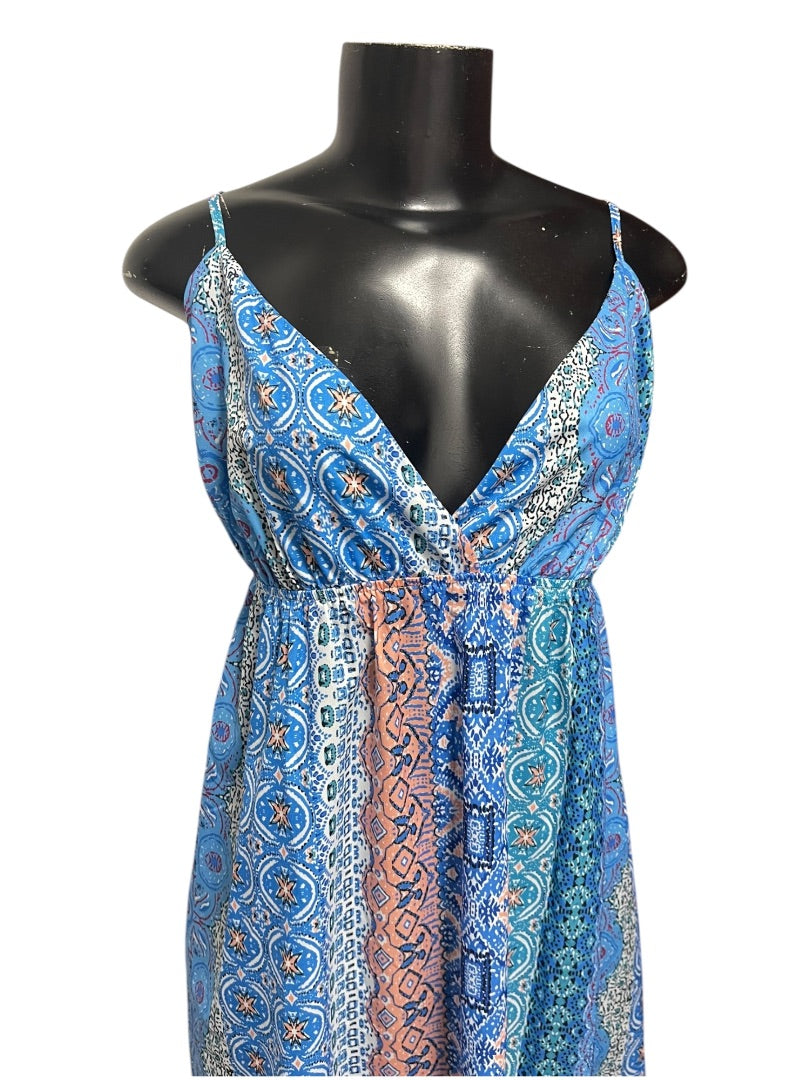 Size Large Cupshe Patterned Sleeveless Adjustable Strap Maxi Dress