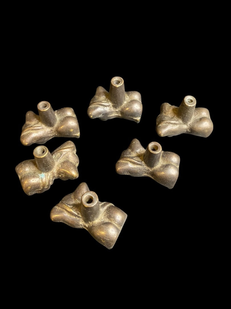 Set of 6 Bronze Female Torso Drawer Pull Knobs 45mm  1.7"