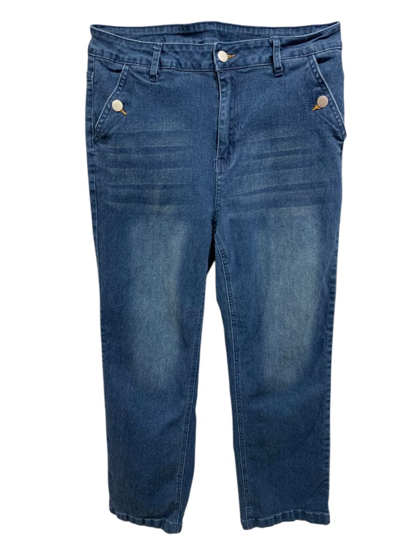 Size 1XL Womens Straight Leg Jeans Stretch Denim Dark Wash