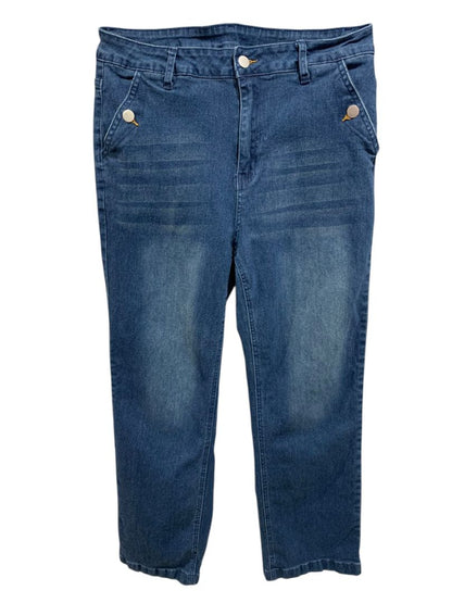 Size 1XL Womens Straight Leg Jeans Stretch Denim Dark Wash