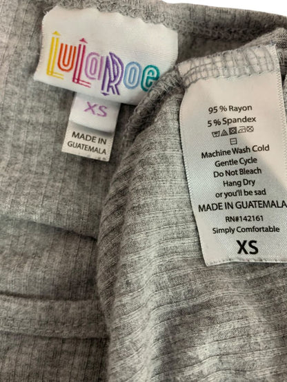 Size XS LulaRoe Gray Tunic Tshirt Ribbed Hi Lo Hem