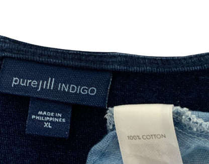 Size XL Pure Jill J.Jill Indigo Hombre Tunic Tank Top Shirt Blue Swing