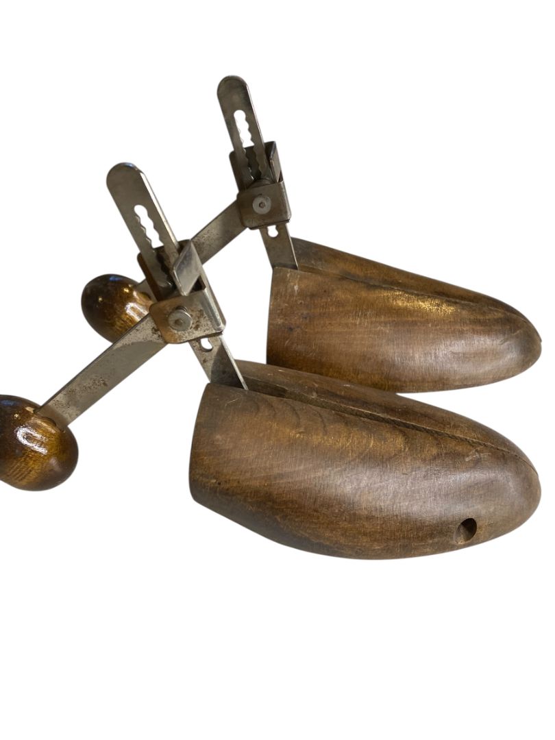 Vintage Wood and Metal Shoe Trees Adjustable Stretchers #4