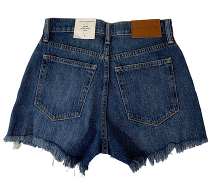 Size 0 (25) Lucky Brand New Jean Shorts Mom High Rise Blue Denim