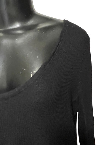XS We The Free Waffle Knit Long Sleeve Oversize Womens Top Black