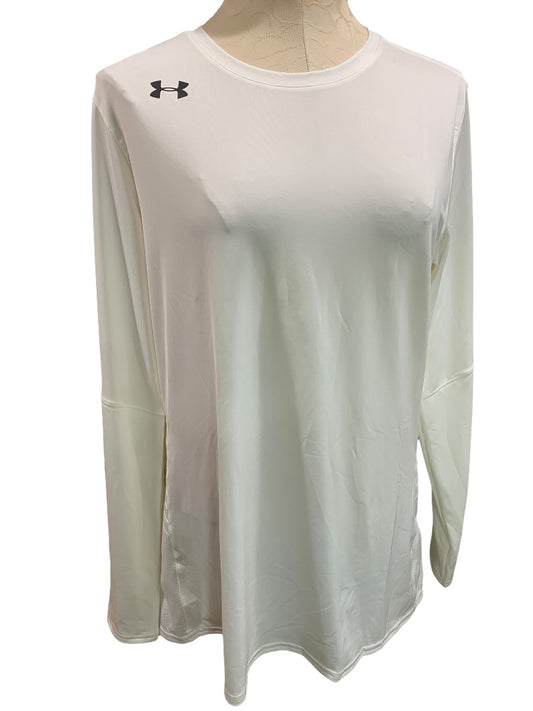 XL Under Armour Womens New White 1305164 Volleyball Long Sleeve Jersey Powerhouse 2.0