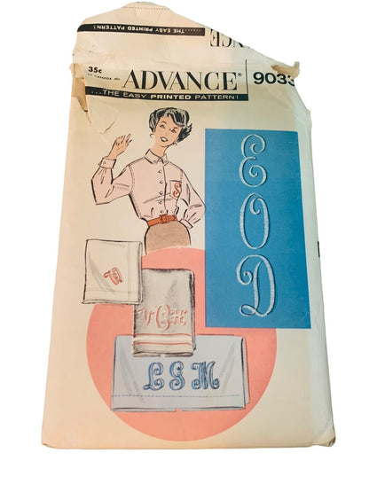 Advance 9033 Uncut Vintage 1970s Transfer Pattern. for Script Alphabet 3 Sheets