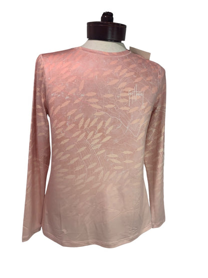 Medium Guy Harvey Womens Long Sleeve Performance Shirt Sun Protection UPF 50+ GHV56706 Peach Whip