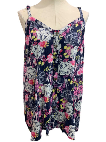 3X Torrid Womens Boho Sleeveless Blouse Cami Stretch Floral