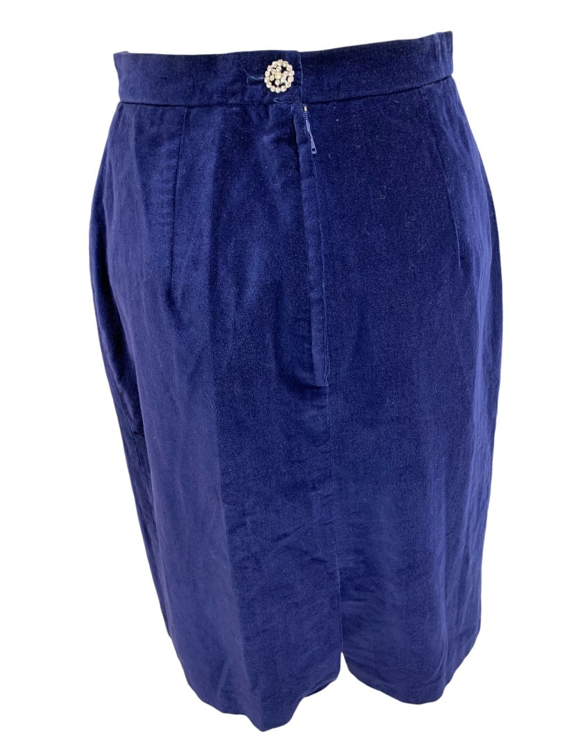 Medium Naturelle George Georgiou velvet Blue Velvet  A-Line Skirt