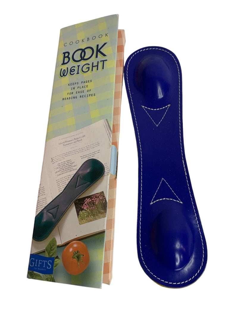 Cookbook Book Weight Keeps Pages in Place Navy Blue in Box Gifts for Readers