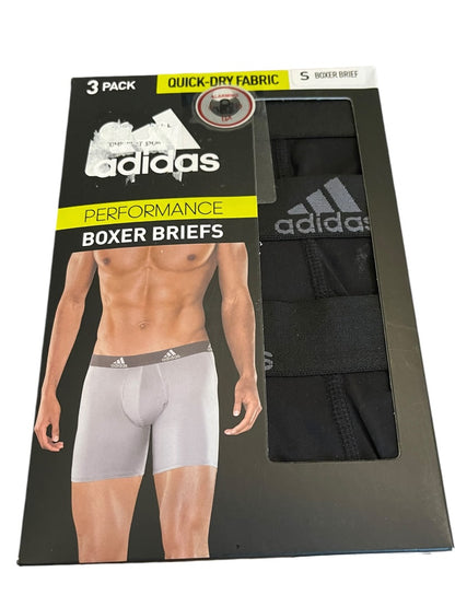 Small Adidas Performance Boxer Brief 3 Pack Black NWT