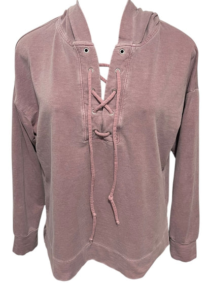 Medium Sundry Womens Mauve Hooded Shirt Coastal Chic