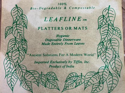 Set of 10 Leafline Platters or Placemats Disposable Natural Leaf Dinnerware