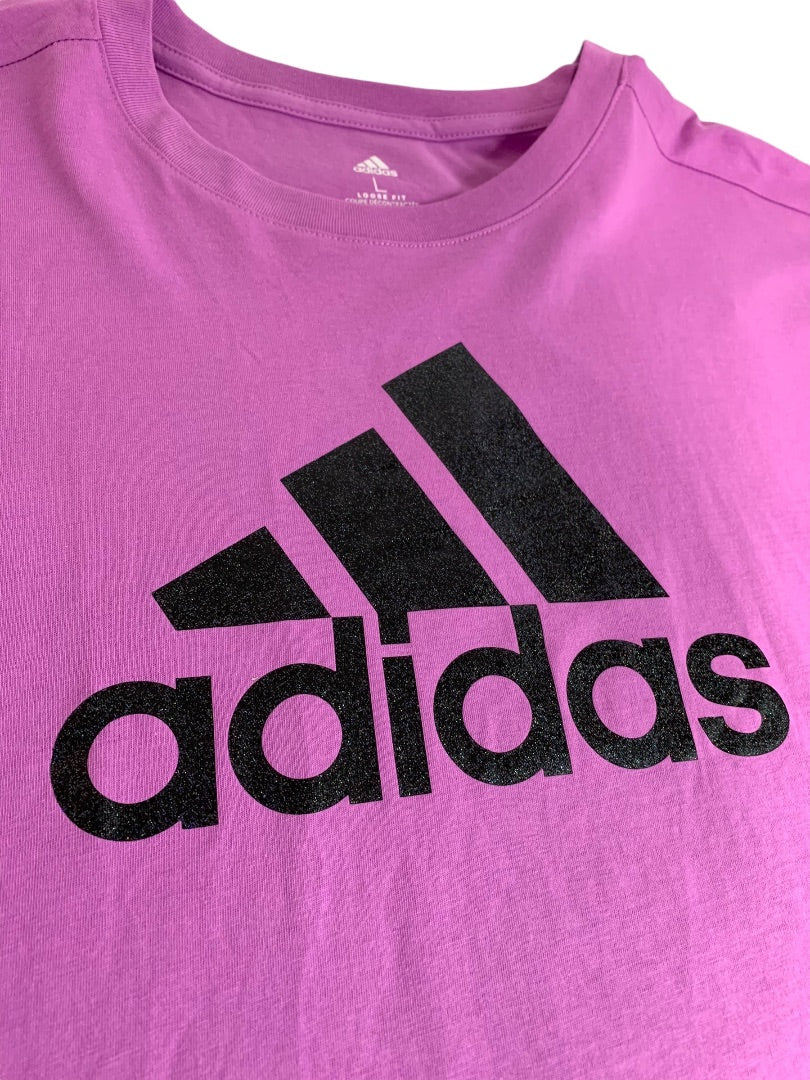 Large (14) Adidas Girls New Short Sleeve Tshirt Medium Purple AA3064