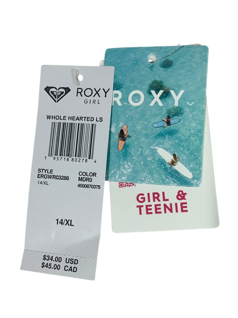 XL Roxy Girl Youth Swim Shirt New Long Sleeve Rashguard