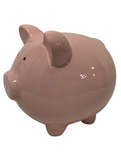 Traditional Ceramic Piggy Bank Pink 6 x 7.5 Inches Removable Stopper