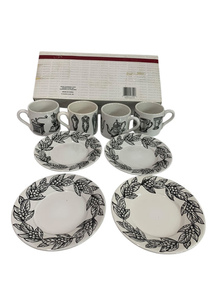 Cooks Club 4 Piece Demitasse Set In Box Kitchen Theme