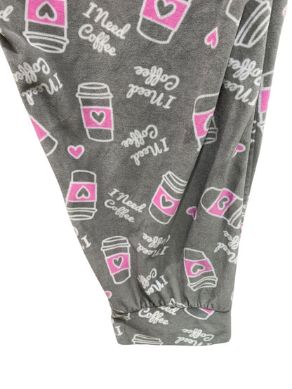 3X Bobbie Brooks Sleepwear Womens PJ Pants Fleece Coffee Print