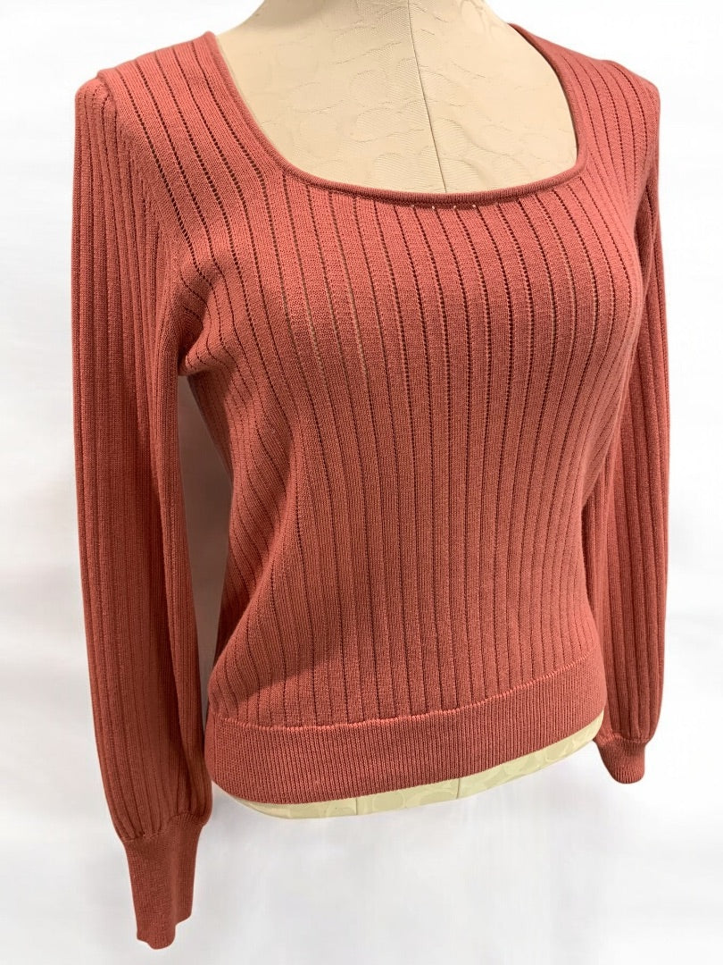 XS Evereve Womens Lightweight Sweater Scoop Neck Long Sleeve