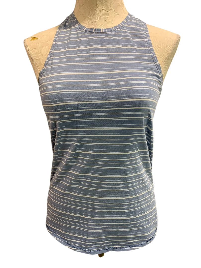 Size 4 LuluLemon Womens Tied Up Tank in Blue Tempest Stripe