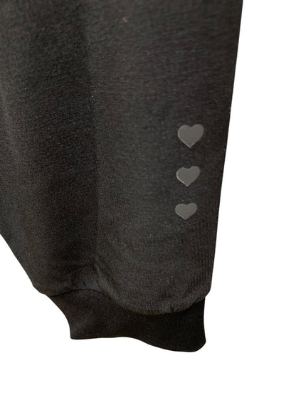 Large Heart Womens New Black Stretch Scrub Pants Jogger