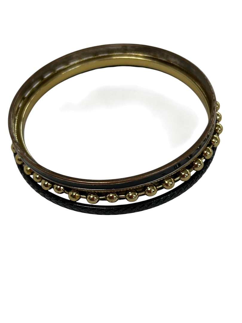 Set of 3 Mixed Metals Bangle Bracelets 2.5 Inch Inside Diameter