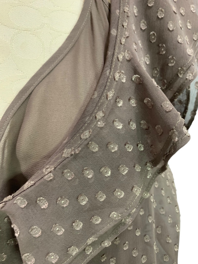 Size 12 Ann Taylor LOFT Dress Brown Sleeveless Blouse Bodice