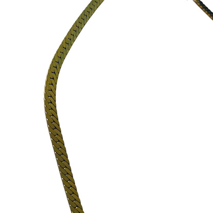 Vintage Signed Trifari Herringbone Necklace Goldtone V Shape Rhinestones 17 Inch Spring Clasp