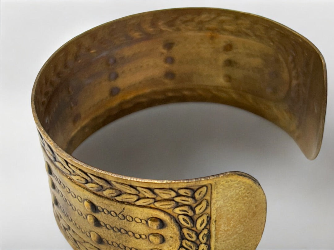 Copper Color Open Adjustable Bangle Bracelet 28mm Width