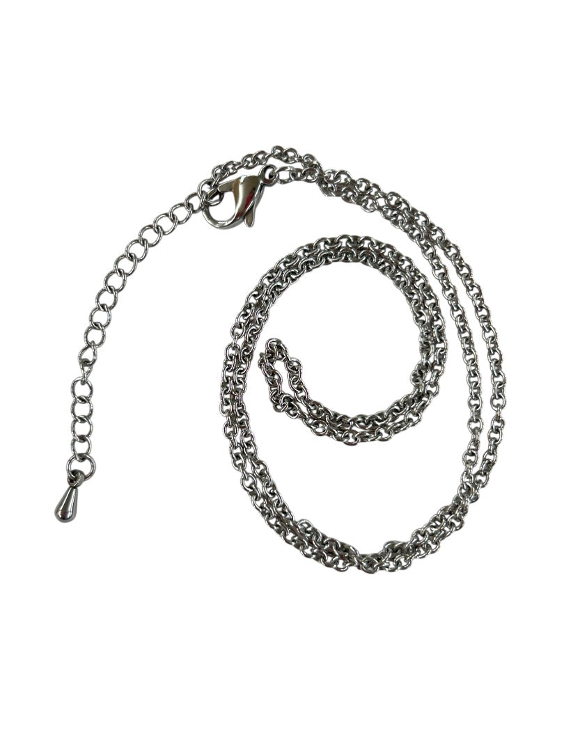 Silvertone Chain Necklace 16.5" plus 1.5" Extender Lobster Clasp