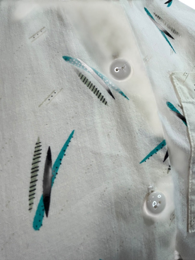 Ardmore Made in USA Womens Crop Button Up Shirt 1980s Retro