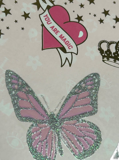 Claires New Butterfly Lined Journal Spiral Bound 8 x 6 Inch