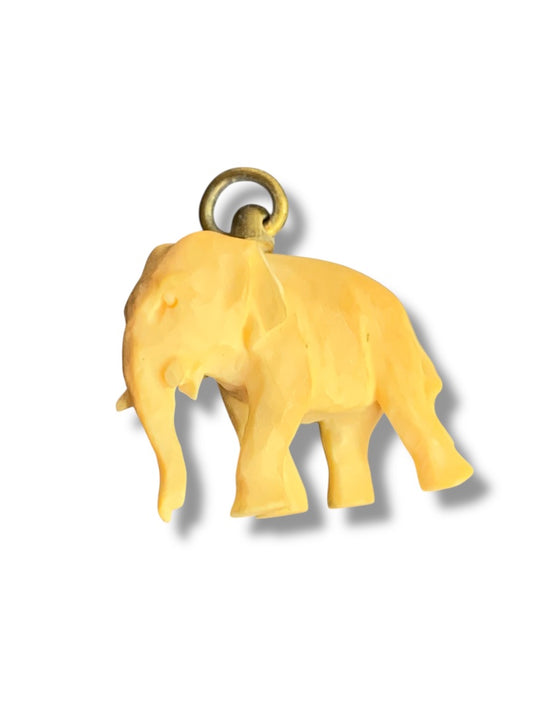 Vintage Elephant Charm .8 Inch Trunk Down Pendant