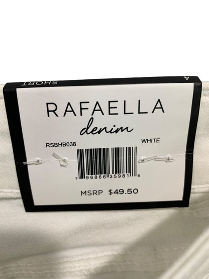 Size 4 Rafaella Womens New White Denim Jean Shorts High Rise
