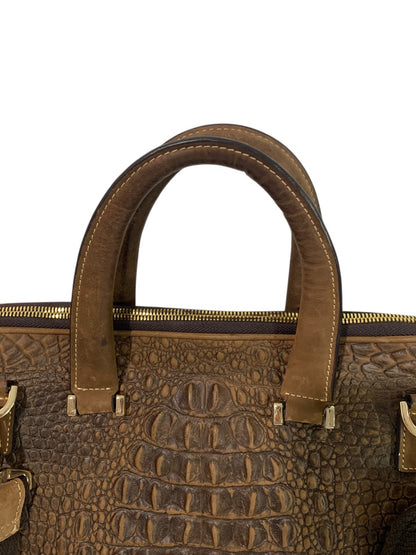 Quintessential Crocodile Style Genuine Leather Bag Briefcase Brown