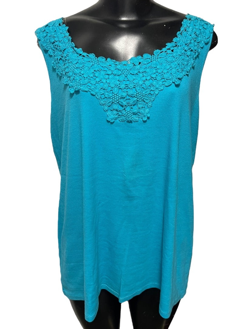22/24 Lane Bryant Pretty & Perfect Womens Teal Tank Top Shirt