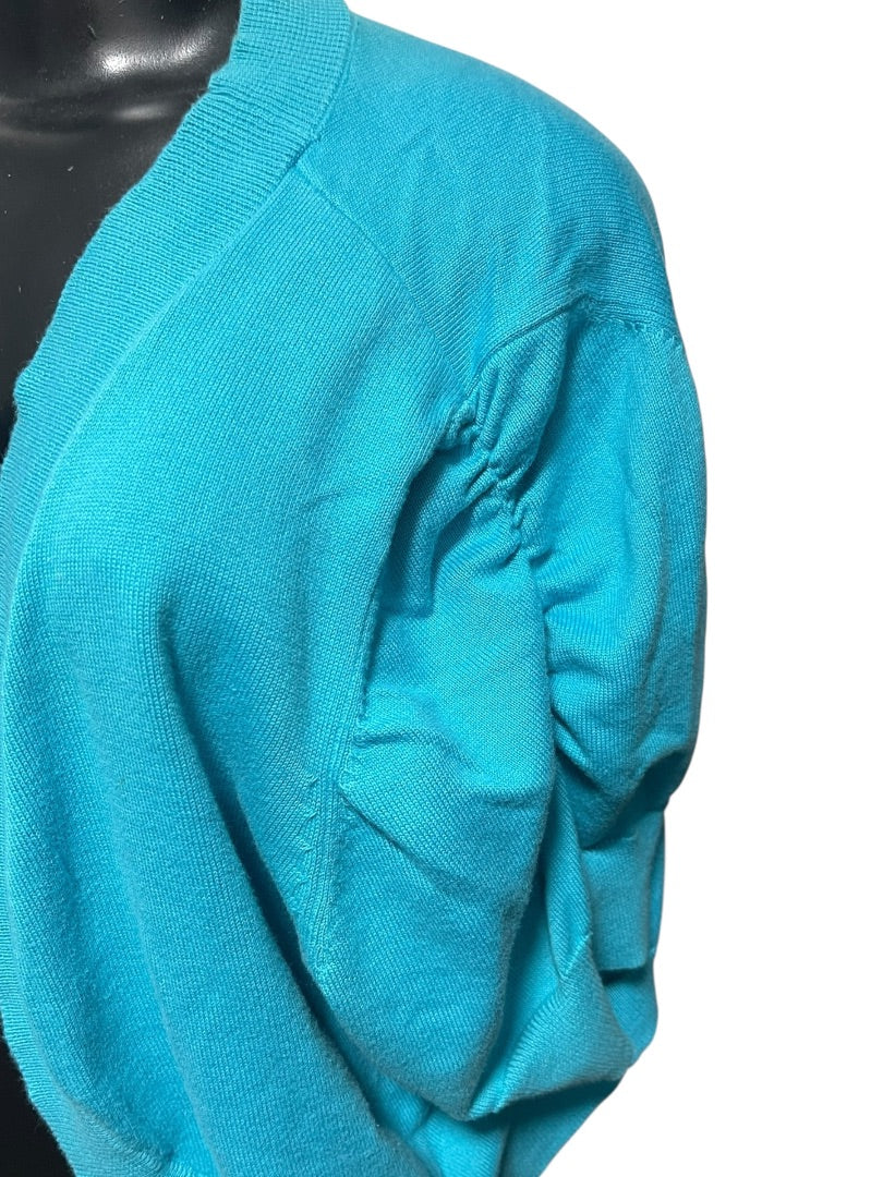 Size 22/24 Lane Bryant Womens Turquoise Crop Cardigan Sweater