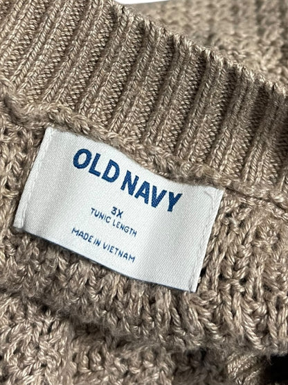 3X Old Navy Crew Neck Long Sleeve Womens Brown Sweater