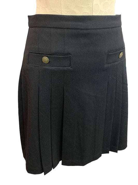 Size 4P Loft Petites Black Skirt Lined Back Zip Pleated