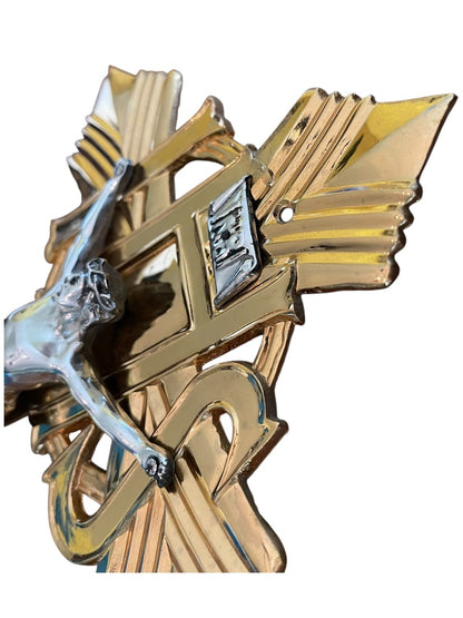 Vintage Crucifix INRI Jesus Christ Religious Goldtone and Silvertone