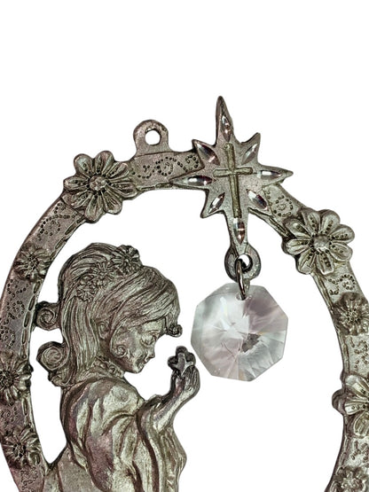 Spoontiques Pewter Ornament Suncatcher Prism Girl Praying #2384 3 Inch